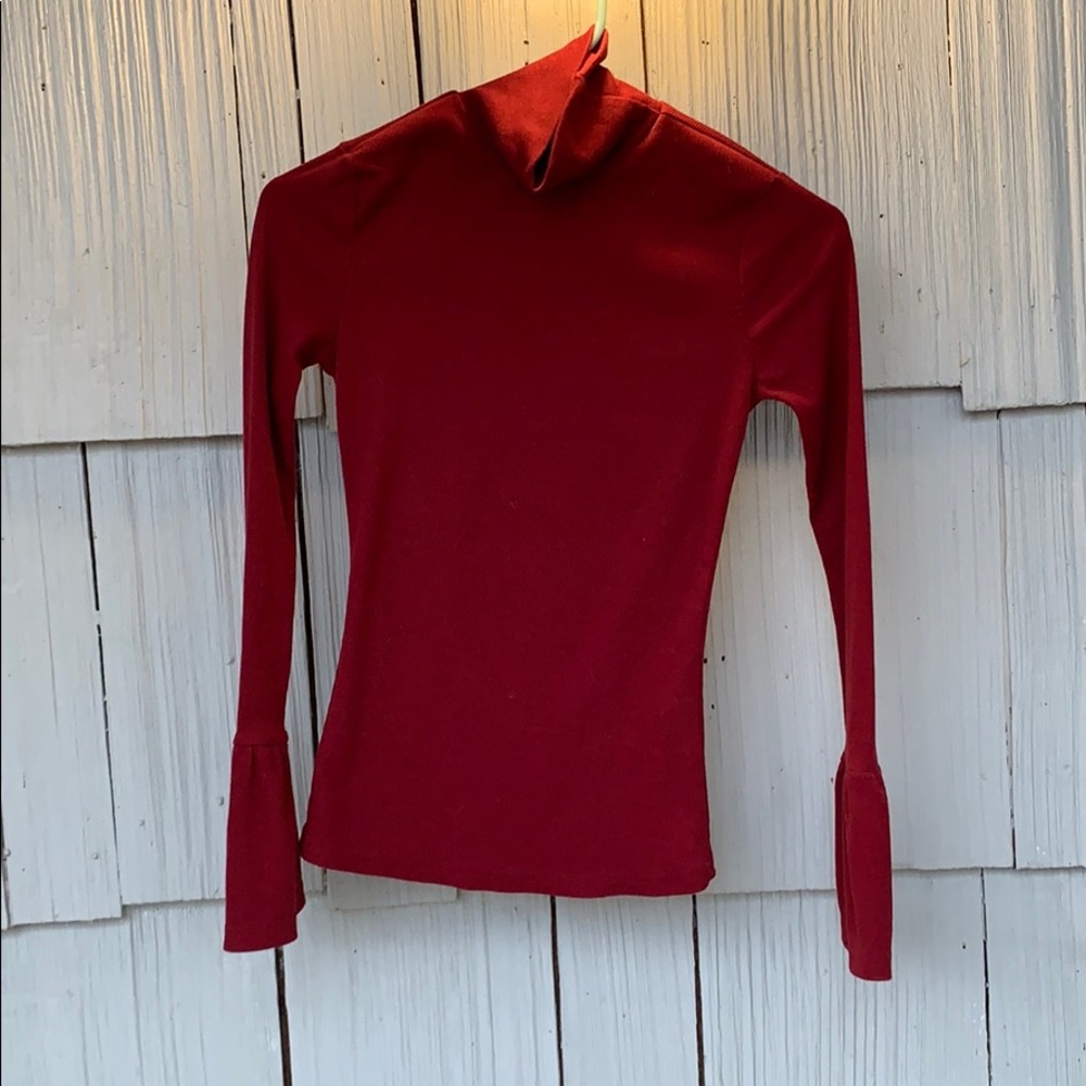 Cute maroon turtleneck top!